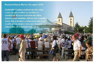 Poselství Panny Marie z 25. 8. 2010 v Medugorje
